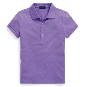 Polo Sport Girls Purple Stretch Piqué Polo Shirt